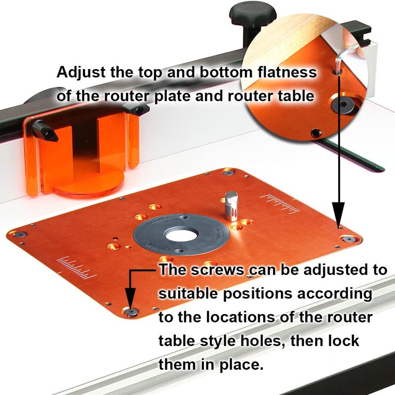 O'SKOOL Precision Aluminum Router Table Insert Plate, Router Templates With