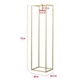 FURVOKIA Modern Clothes Retail Heavy Duty Garment Racks,Metal Clothing Store Hanger Storage Shelves,Floor-Standing Display Rack (Gold Square Tube, 71" H)