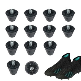 12PCS Replacement Football Studs Black Football Studs 2 Sizes Plastic Studs for Football Boots Anti-Slip Metal Studs Football Boots for Adult Children Soccer Shoes Various Outdoor Activities Black
