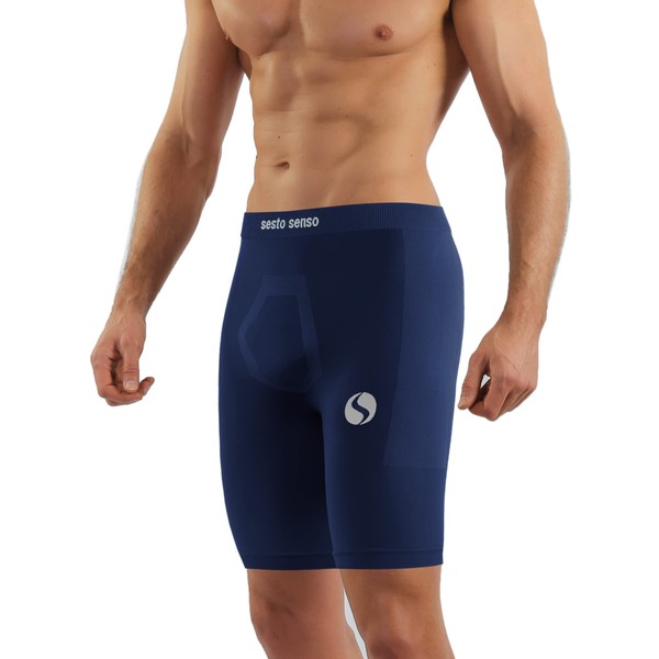 sesto senso sous-vêtement de Cyclisme pour Homme Courts Boxers de Sport Compression Thermoactifs S/M Marine Dark Blue