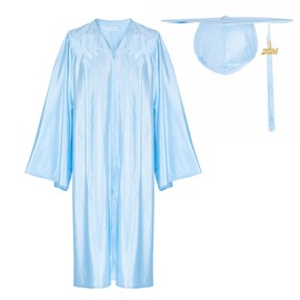 Newrara Juego de gorra y borla de graduación brillante para adultos para secundaria y soltero (51 Plus, azul cielo)