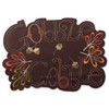 DII Fall Table Decorations, Thanksgiving, Placemat Set, 13x19, Embroidered Gobble