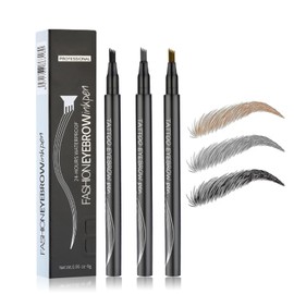 Allony Magic Eyebrow Pencil, Natural Brows Eyebrow Pen, 3PCS Waterproof Eyebrow Pencil, Waterproof Microblading Eyebrow Pen 4 Fork Tip Tattoo Pencil, Waterproof and Durable