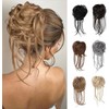 2PCS Messy Hair Bun Piece Updo Fake Scrunchies Extension Wavy