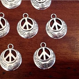 Fashion Jewelry Women PEACE LOVE RETRO 60s SIGN SYMBOL Pendant Charm GERMAN Silver 18" Necklace