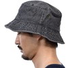 NEWHATTAN Bucket Hat, Hat, Plain, Denim, Black