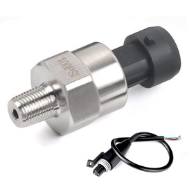 OTUAYAUTO 100 Psi Pressure Transducer Sender Sensor - 1/8" -27 NPT 27 NPT Thread Stainless for Oil Fuel Air Water Pressure with Harness