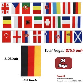 Premium Quality 24 Countries Europa League String Flag - Vibrant Mini International Bunting Banners Perfect for Decoration, School, Party, Sports Events, Celebrations (Europa League Flag)