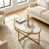 Coffee Table Gold Oval Glass Coffee Tables for Living Room,Modern