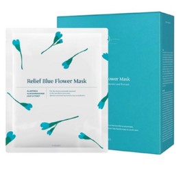 Hygge Relief Blue Flower Mask (10 Sheets) Korean K-Beauty Skincare School Military Dormitory Airport Departure / 휘게 릴리프 블루 플라워 마스크 10매 한국K뷰티 스킨케어 학교 군대 기숙사 공항 출국