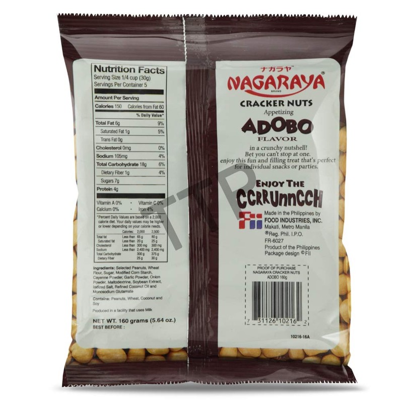 Nagaraya Cracker Nuts Adobo Pack of 5 (160 G Per