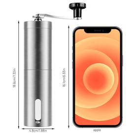 FainFun Kaffeemühle Manuell aus Edelstahl, Kaffeemühle Kegelmahlwerk Einstellbarer Mahlgrad Handmühle, Schleifkern aus Keramik Handkaffeemühle, Voll waschbar