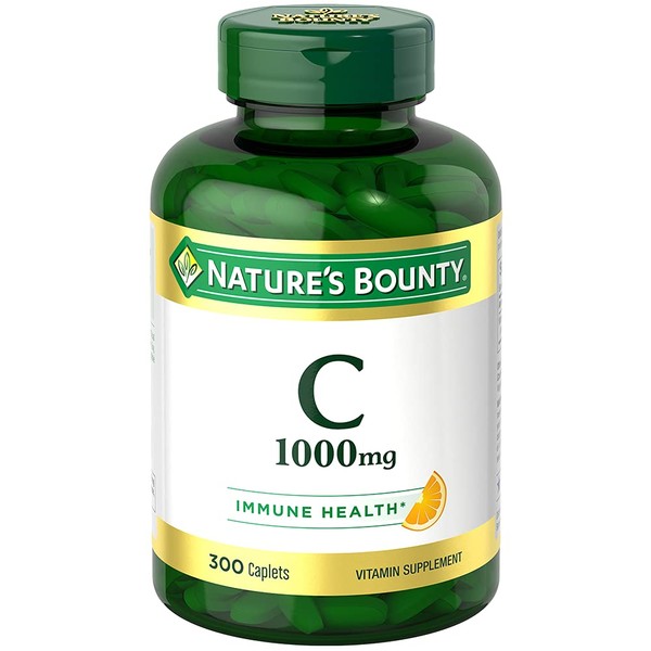 Nature's Bounty Vitamin C, Supports Immune and Antioxidant Health, Vitamin C Supplement, 1000mg, 300 Caplets