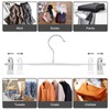 GUANJUNE Thin Trouser Hangers, Non-Slip Pant Hangers with Adjustable Clips,