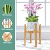 Rnined Plant Stand Indoor, Bamboo Plant Shelf, Adjustable Corner Plants