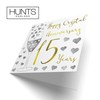 Hunts England - 15th Wedding Anniversary Card - Happy Crystal