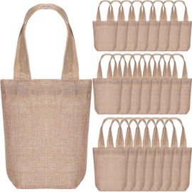 Shinylin 24 Pack Burlap Tote Bags with Handles, 3 Assorted Sizes Reusable Jute Gift Bags Bulk for Wedding Welcome, Bridesmaids, DIY Crafts, Grocery, Daily Gifting