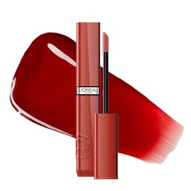 L'Oréal Paris Infallible Laque Resistance, Labial Líquido con Acabado Brillante, Brillo Instantáneo y Color de Larga Duración Hasta por 16h, Tono Café