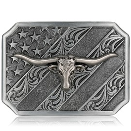 Western Cowboy Belt Buckle for Men,Texas Vintage Rodeo Longhorn Bull Belt Buckle Cowgirl Costume Accessories for Men Women Gifts