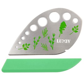 Herb Stripper 9 holes, Luxiv Stainless Steel Kitchen Herb Stripping Tool Loose Leaf Kale Razor Metal Leaf Pealer for Kale, Chard, Collard Greens, Thyme, Basil, Rosemary