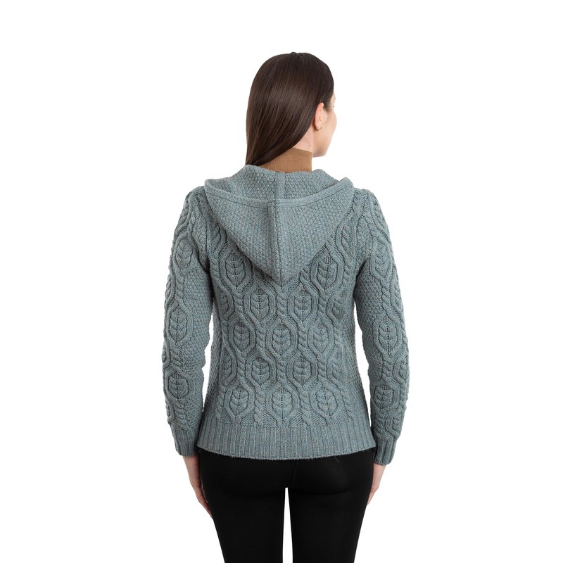 SAOL - Cárdigan con capucha y cierre para mujer, 100%