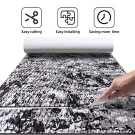 FOCEAN Boat Flooring EVA Foam Boat Decking Camo Marine Flooring Self-Adhesive Marine Mat for Motorboat RV Yacht Kayak, 47.2''x 15.7'', Snow Camo