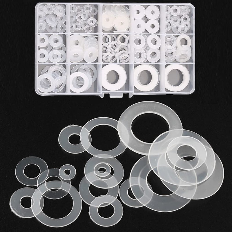 FEEIFOL Pack of 250 Nylon Washers Set Plastic Washers Flat