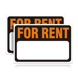 2 Pack For Rent Sign Car Sticker, 12" x 8" Premium Self-Adhesive Vinyl Sale Sign Decal for Garages, Boats, Large Space for Handwriting (Yellow)
