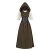 Nuoqi - Vestido renacentista para mujer, disfraz medieval de pirata,