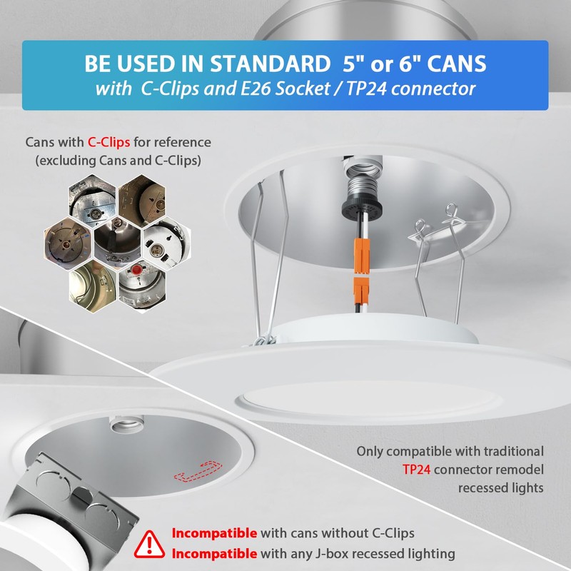 LVWIT 6 inch LED Recessed Lighting, Slim Can Lights with