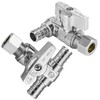 2-PCs HeSun PEX-B Crimp Tee Stop Valve, 1/2" x 1/2"