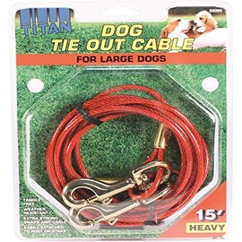 Coastal Pet Products 89060 Titan Dog Heavy Tie Out Cable with Brass Plated Snaps, 15-Feet
