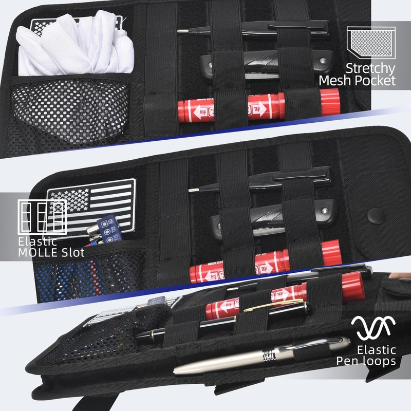 Molle Car Sun Visor Organizer, Car Accessories with Zipper Visor