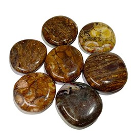 KRIO KRIO? - 1 x Flacher Edelstein Scheibenstein Handschmeichler Therapiestein Schmuckstein (Birdeye Ryolith)