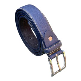 Men's Trouser Belt, Stylish Leather Lined Belts in 3 Colours, 28mm Wide (Blue, M)