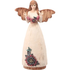 Pavilion Gift Company Simple Spirits 41008 Angel Figurine Holding Hearts, 7-1/2-Inch, Love