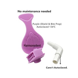 SMILEHEVEN Silicone Suction Connecting Shield, Mouth Prop Saliva Shield with HVE Suction Tube, Purple, Pack of 2