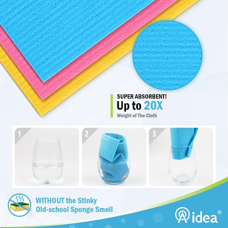AIDEA Swedish Dishcloths for Kitchen, 20PK, Reusable Paper Towels, Kitchen