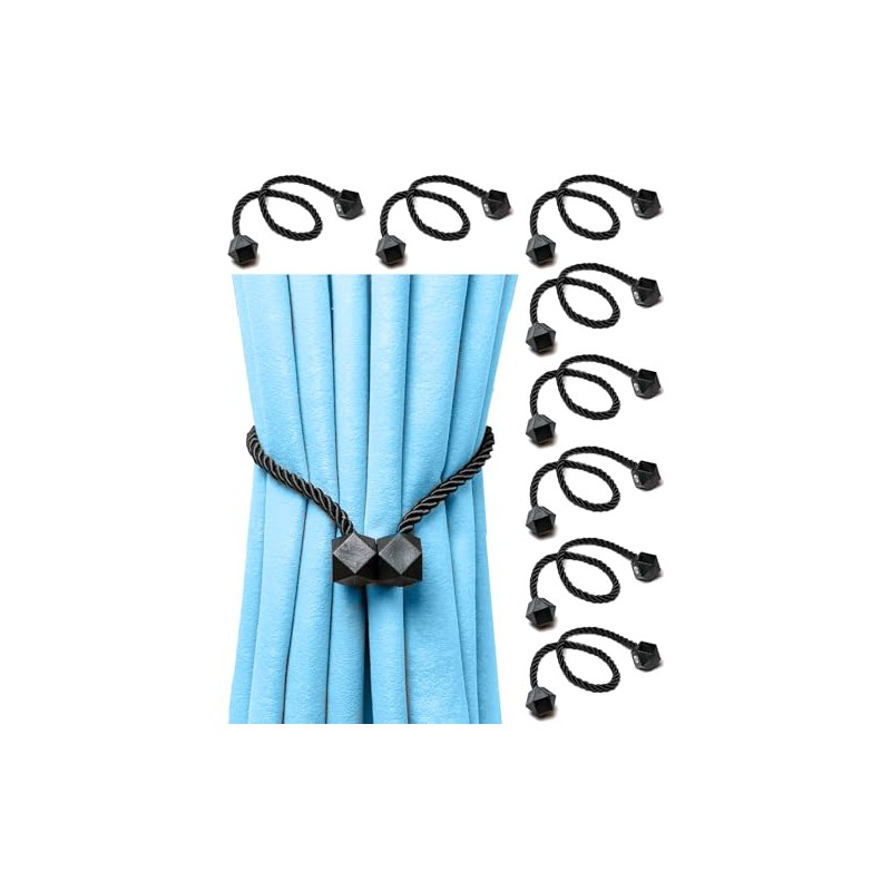 8 Packs Magnetic Curtain Tiebacks for Drapes, Decorative Drape Tie