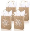 JarThenaAMCS 30Pcs Winter Kraft Paper Bags with 40 Sheets Tissue