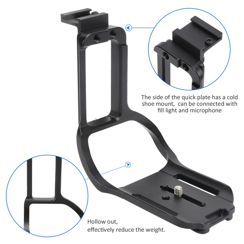 Quick Release Plate L Bracket with Hot Shoe Hand Grip