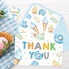 Whaline 24 Pack Sweet Party Thank You Cards Bulk Blue