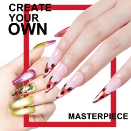 NXJ INFILILA Red Cat Eye Gel Nail Polish, 0.5 oz Magnetic Gel Nail Polish, Red Glitter Holographic, Soak Off Salon Gel for Home Use (G03)