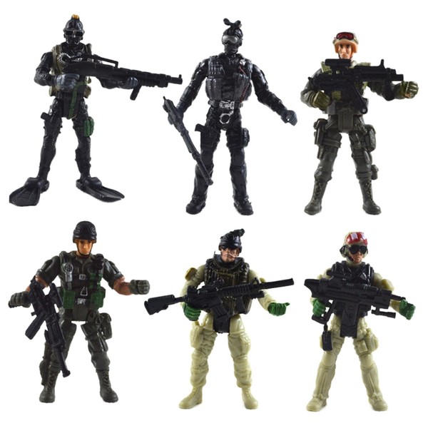 Dickly 6Pcs Action Figures Special Forces Army Men Figurines Collectible