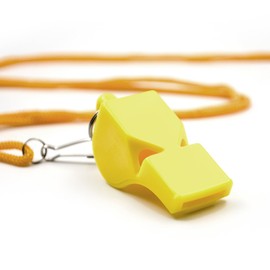 GOGO Safety Whistle with Breakaway Lanyard, Classic Plastic Whistle, Emergency Survival Whistle