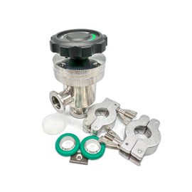 BROWNIAN MOTION TECHNOLOGY Manual Right Angle Valve, Bellow Seal, KF16 Flange, Stainless Steel Body, Globe Valve, Vacuum Angle Valve, Silver