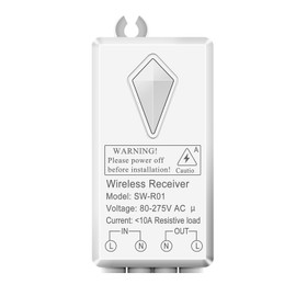 Extra Wireless Receiver for NineLeaf Wireless Light Switch Kit, Can Pair with Different Style Wireless Light Switch, Can 't Used Separetely, Updated 80-275V, 433MHz, Easy to Pair (Receiver Only)