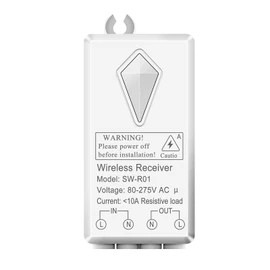 Extra Wireless Receiver for NineLeaf Wireless Light Switch Kit, Can Pair with Different Style Wireless Light Switch, Can 't Used Separetely, Updated 80-275V, 433MHz, Easy to Pair (Receiver Only)