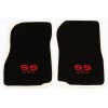 AFM NEW! 1968-1972 CHEVELLE Floor Mats Black Carpet Embroidered RED
