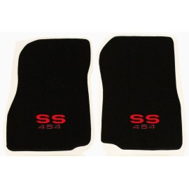 AFM NEW! 1968-1972 CHEVELLE Floor Mats Black Carpet Embroidered RED SS 454 Logo Pair